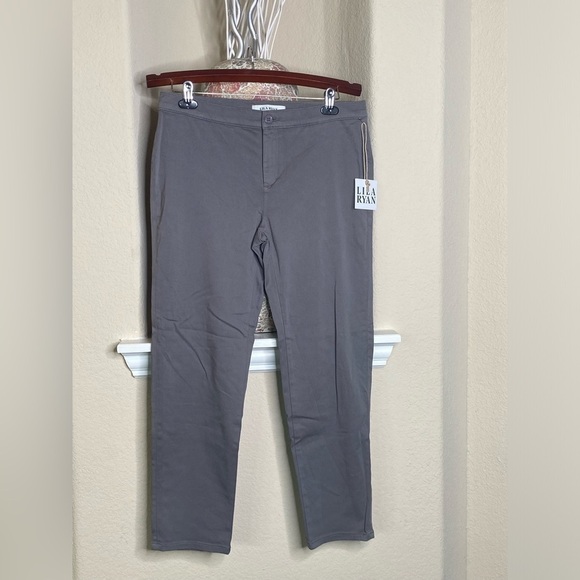 Lila Ryan The Zuri Tapered Pants Steel Grey Size 12 - Picture 2 of 6